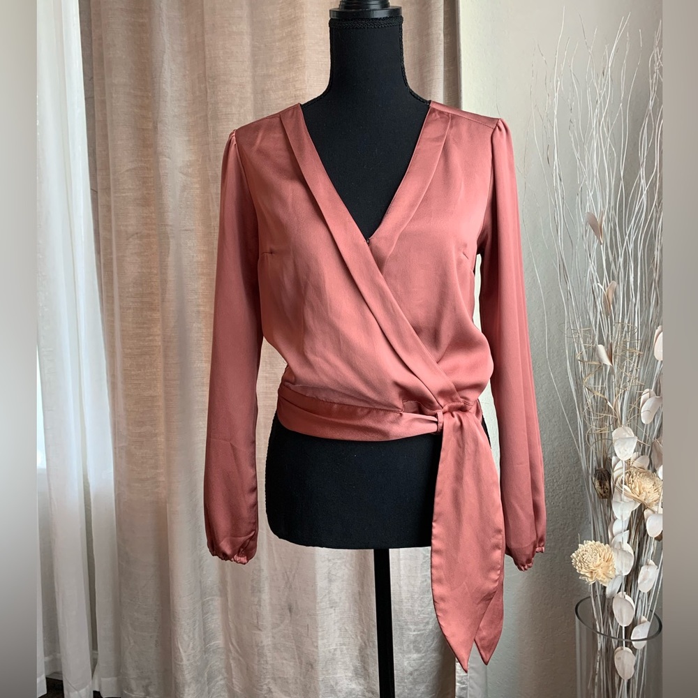 Abercrombie and Fitch satin copper blouse.
